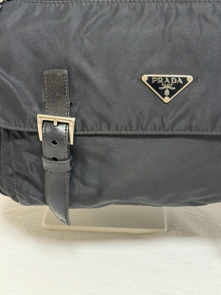 정품 프라다 포코노 나일론 원포켓 블랙 메신저백 크로스백 숄더백--5