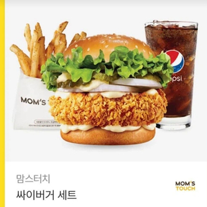 오늘.내일까지)맘스터치 싸이버거세트