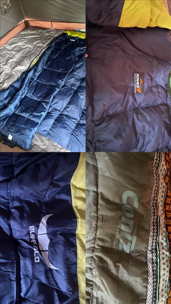 캠핑용품 일괄(텐트2개+윈드스크린타프+자충매트등등)--2