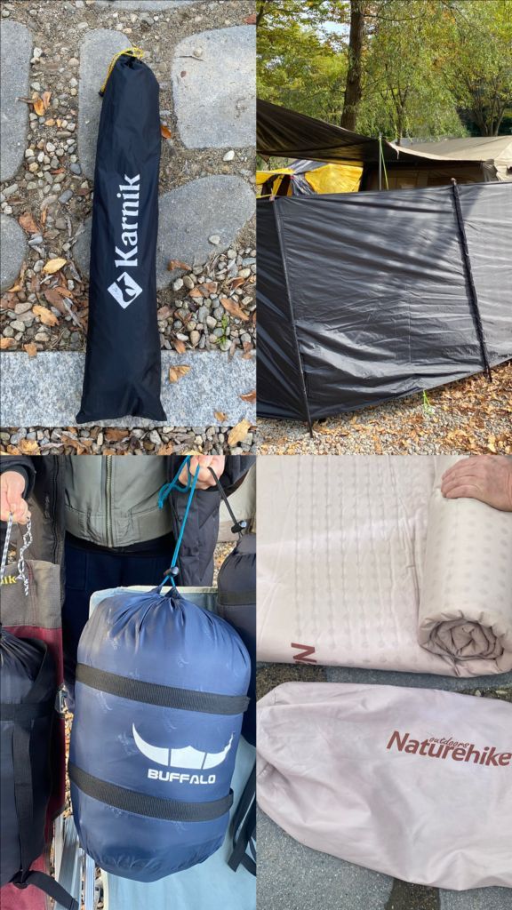 캠핑용품 일괄(텐트2개+윈드스크린타프+자충매트등등)--7