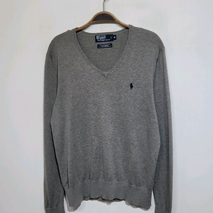 (M) 랄프로렌 폴로 니트 그레이 면 실크 캐시미어 스웨터