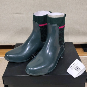 (정품) 코치 coach 로고 니트 레인부츠 6b