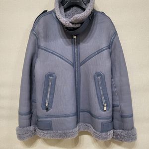 블루그레이 무스탕 시어링 자켓 점퍼 코트