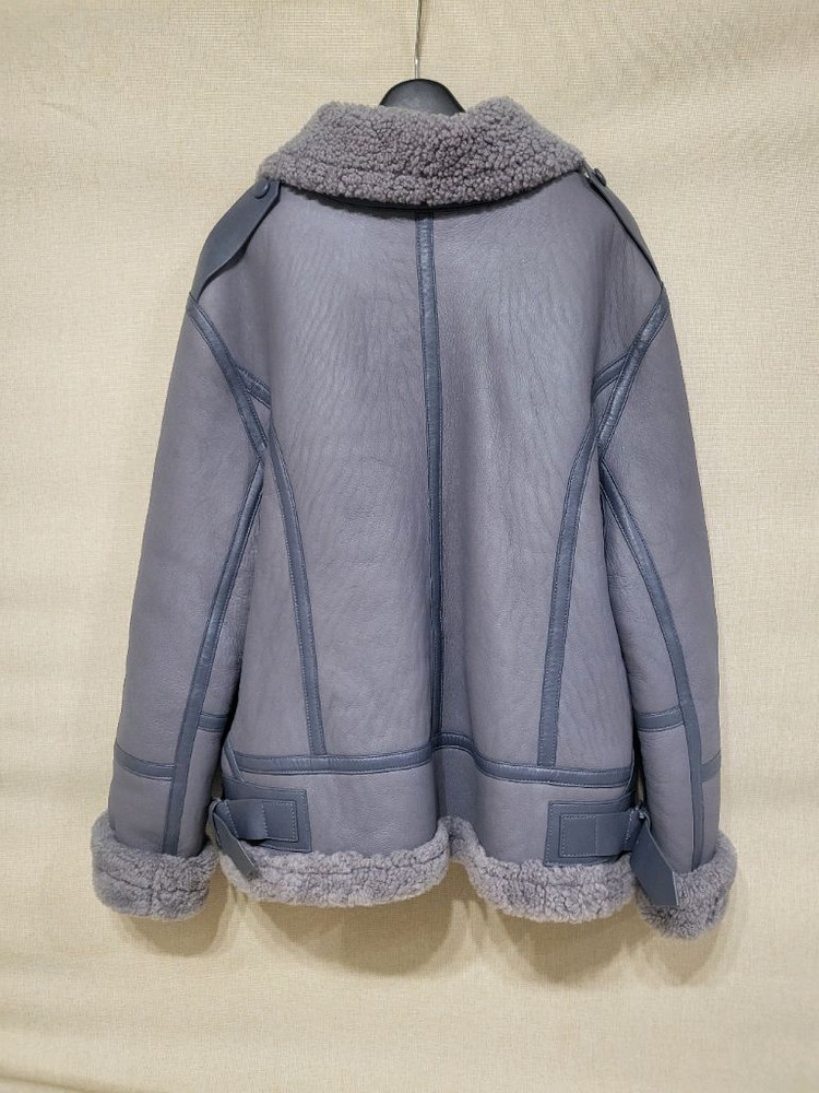 블루그레이 무스탕 시어링 자켓 점퍼 코트--3