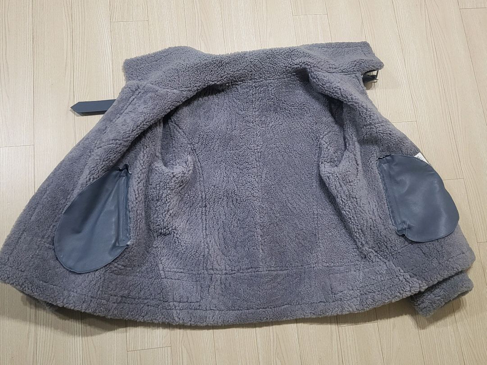 블루그레이 무스탕 시어링 자켓 점퍼 코트--5