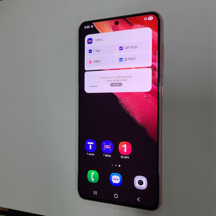 갤럭시 S21 핑크 256G SK 무잔상 중고 044597--1