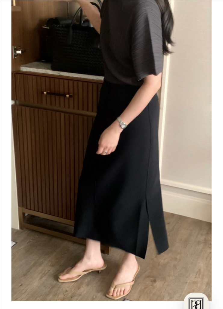 보웬 스트레치 슬릿 스커트 M--1