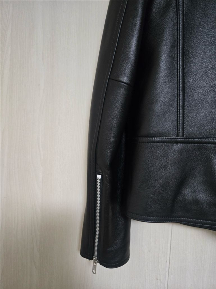 Doff Jason 블랙 라이더 가죽 자켓--4
