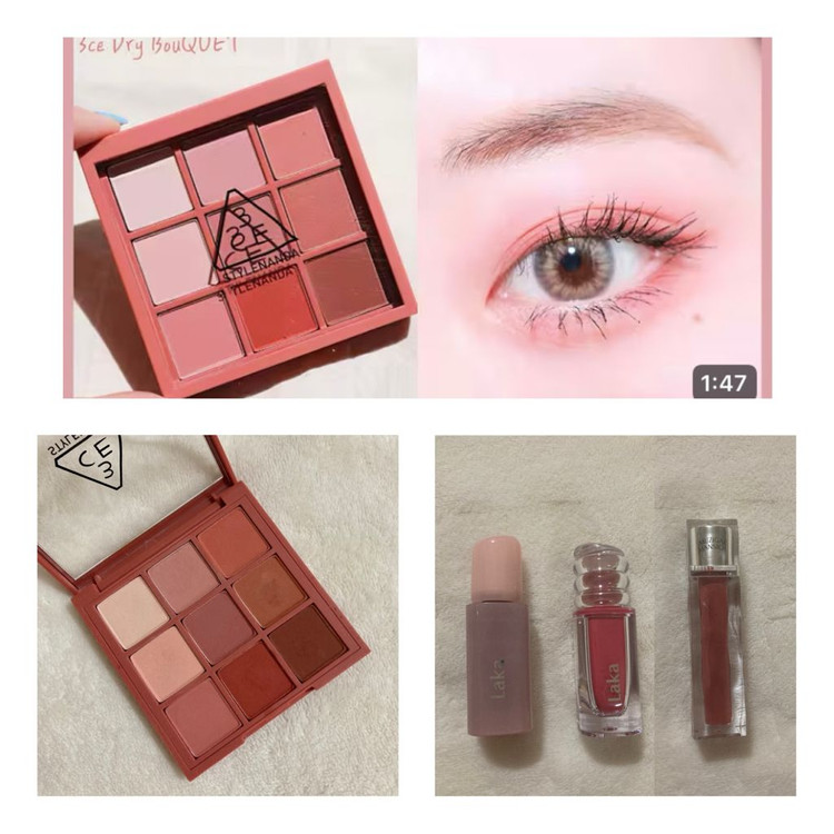 (단종 섀도우) 3ce 드라이부케 + 틴트 덤 (도화살/왕홍메이크업/로즈 레드 mlbb)--0