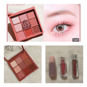 (단종 섀도우) 3ce 드라이부케 + 틴트 덤 (도화살/왕홍메이크업/로즈 레드 mlbb)