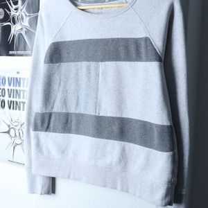 W(S-M) 타미힐피거 맨투맨 티셔츠 빅로고 그레이