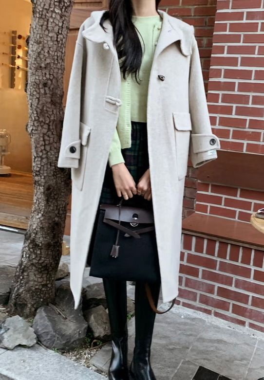 [새상품] 오트밀 핸드메이드 코트 팝니다 이미지