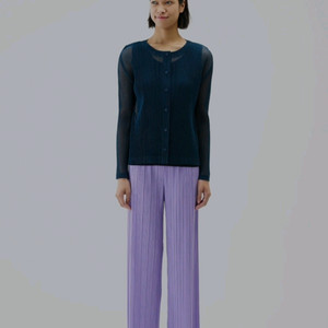 플리츠플리즈 타타미 가디건 그레이쉬네이비