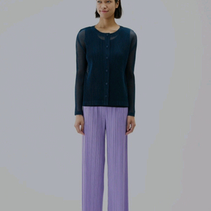 플리츠플리즈 타타미 가디건 그레이쉬네이비