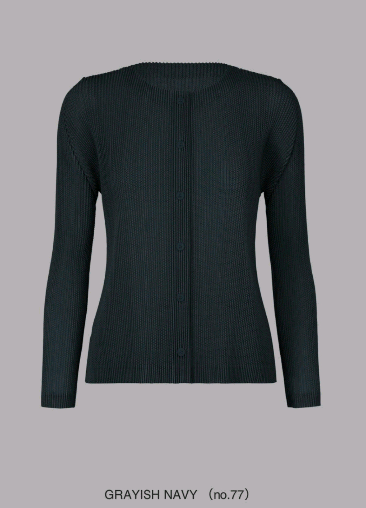 플리츠플리즈 타타미 가디건 그레이쉬네이비--1