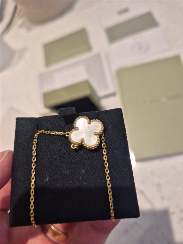 반클리프 아펠 마더오브펄 빈티지 목걸이--2