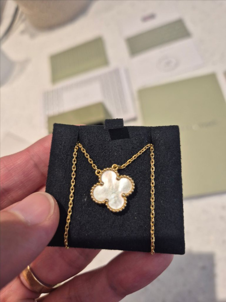 반클리프 아펠 마더오브펄 빈티지 목걸이--3