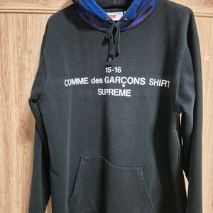 15-16 슈프림 꼼데 체크 후드티 m 팔아요 이미지