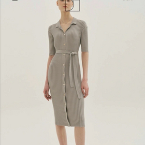 시에 루아 리브드 가디건 니트원피스