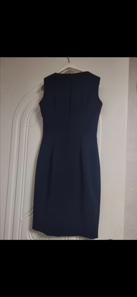 으네드레스 브이넥 민소매 원피스 네이비--1