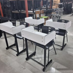 183번 가꿈책걸상 랩책상 칸막이 랩실책상 학원책상 의자 자습실 중고 독서실책상 이미지