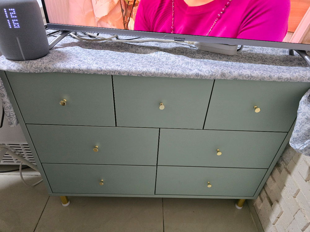 우드팜 3단 와이드 서랍장 민트--3