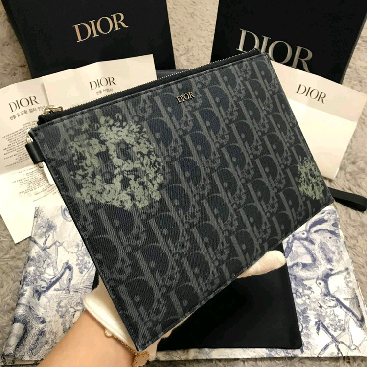 [클로젯][백화점 풀구성+인보이스]디올 오블리크 A5 데님 클러치백--1