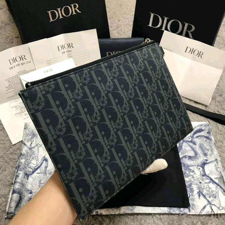 [클로젯][백화점 풀구성+인보이스]디올 오블리크 A5 데님 클러치백--2