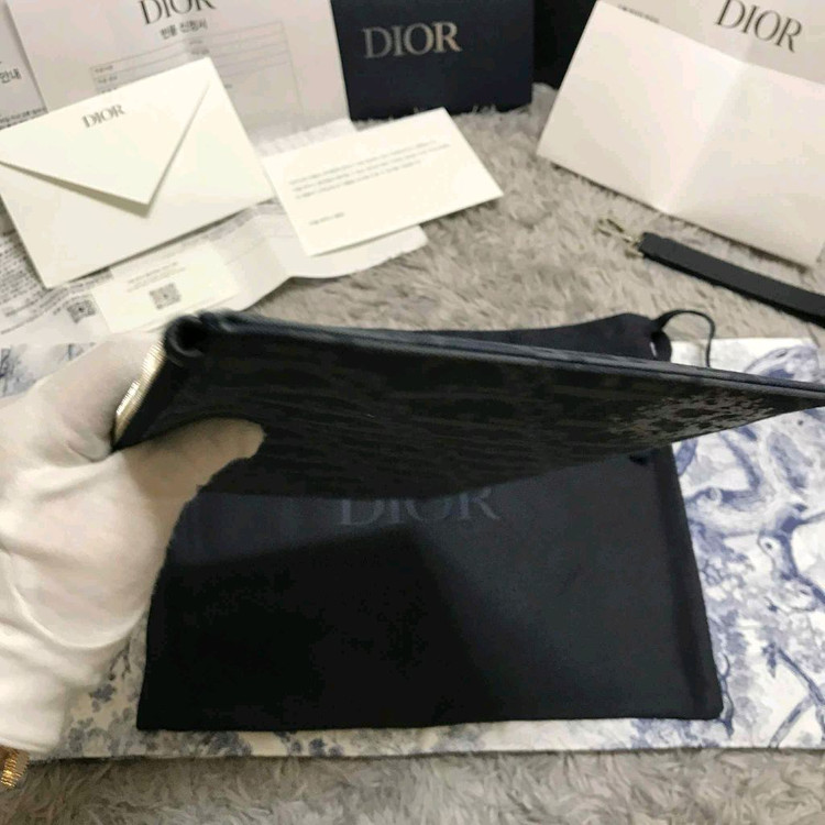 [클로젯][백화점 풀구성+인보이스]디올 오블리크 A5 데님 클러치백--6