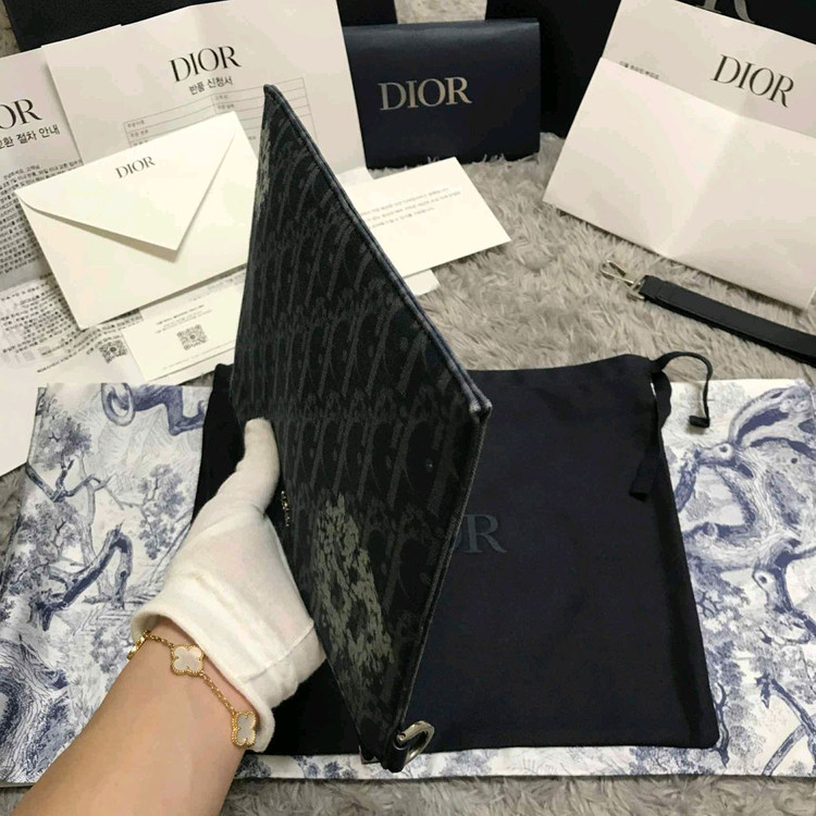 [클로젯][백화점 풀구성+인보이스]디올 오블리크 A5 데님 클러치백--8