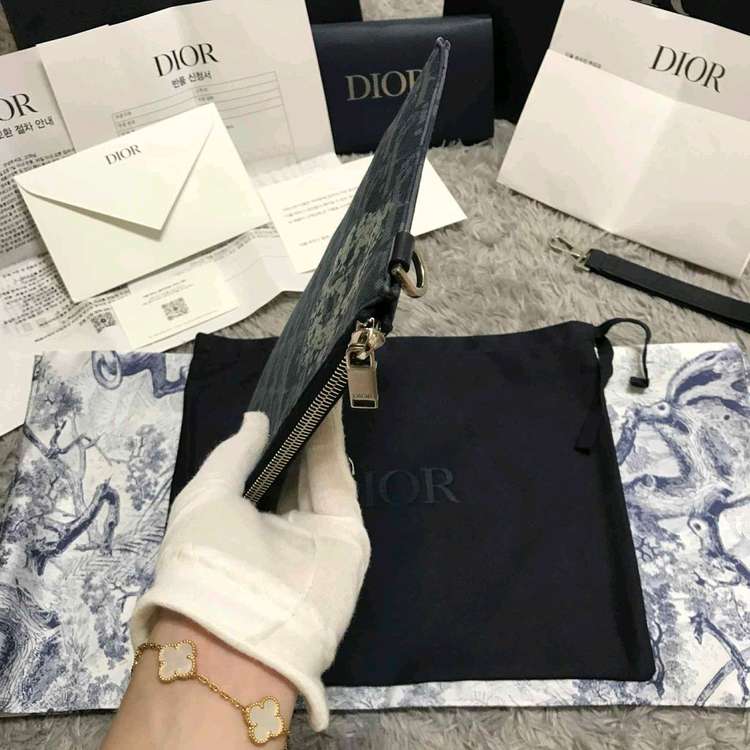 [클로젯][백화점 풀구성+인보이스]디올 오블리크 A5 데님 클러치백--9