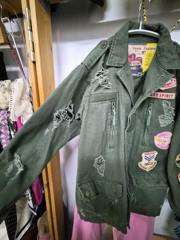 디젤 자수와팬 빈티지 워싱 야상.better 핑크데님--15