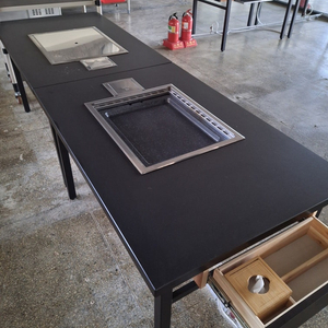 166번 업소용 고기 불판테이블 로스터 로스타 식탁 식당 가스레인지 구이용 버너 테이블