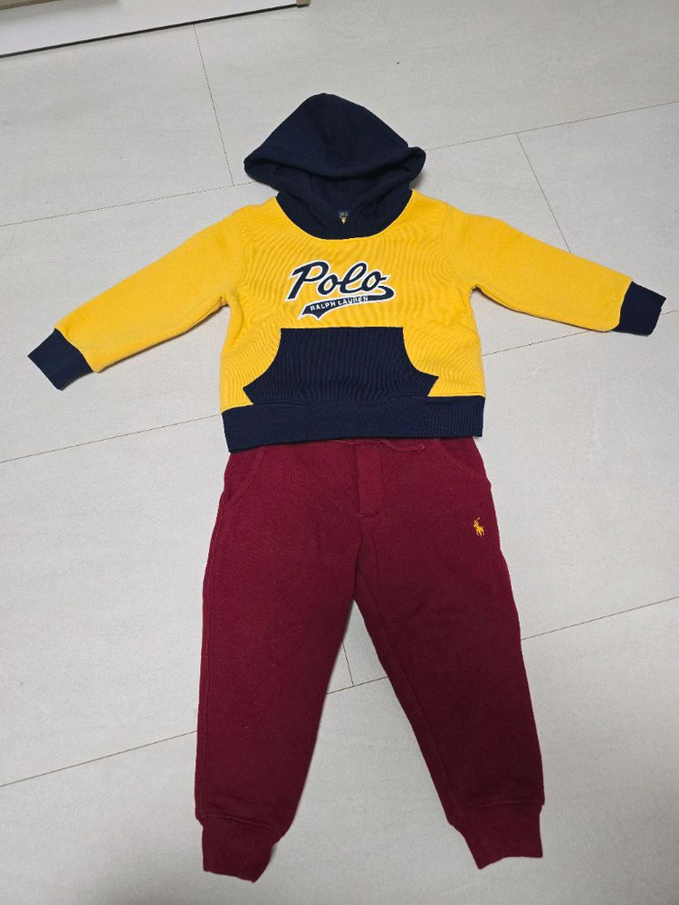 폴로 랄프로렌 키즈 후드티 상하의 2T 일괄--7