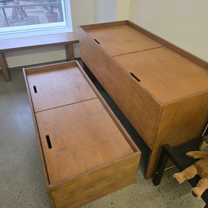 목공방 제작 원목 2단 슬라이딩 수납장 (대구)