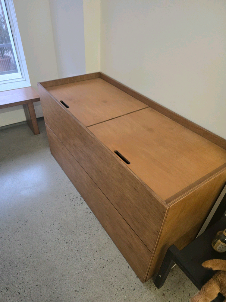 목공방 제작 원목 2단 슬라이딩 수납장 (대구)--3