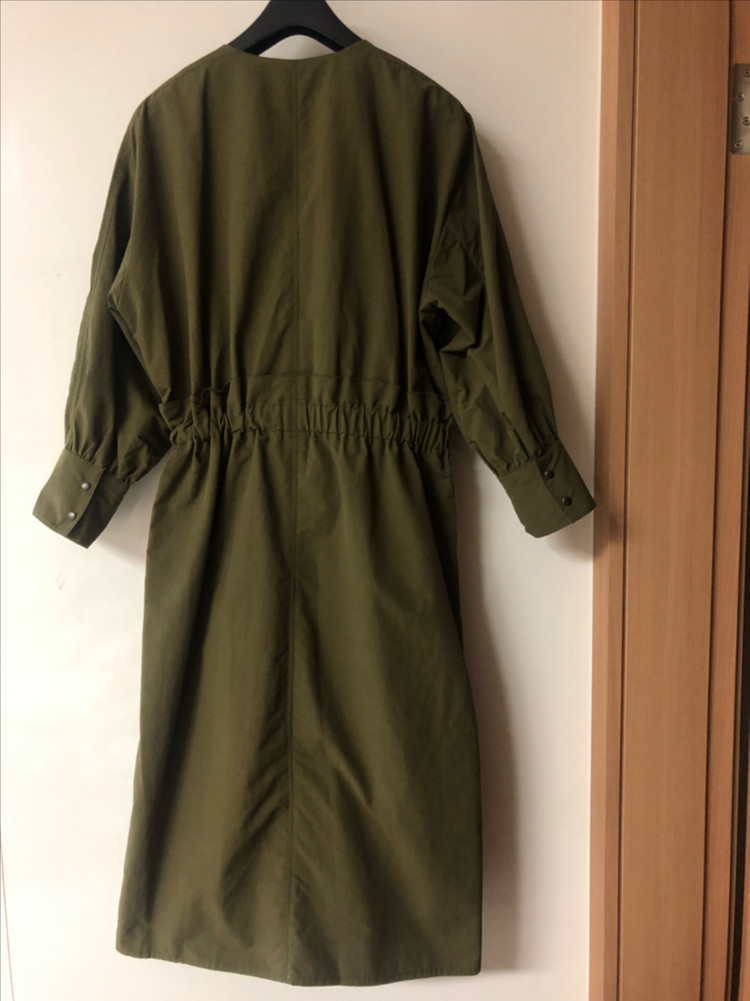 제평 경원 카키 바스락 벌룬 셔츠 롱 원피스 밴딩 하객룩 결혼식 타임마인랑방오브제미샤스타일--6