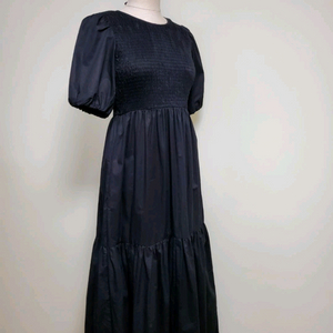 ZARA 블랙 스모크 맥시 롱 퍼프 원피스