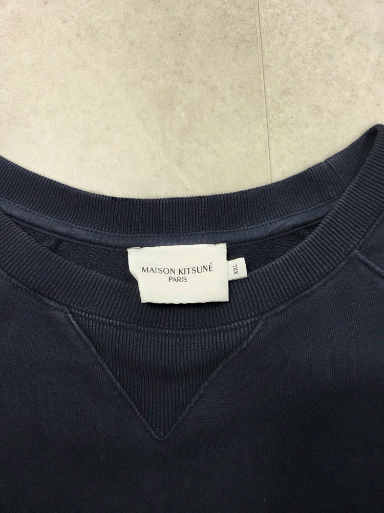 메종키츠네 네이비 맨투맨--3