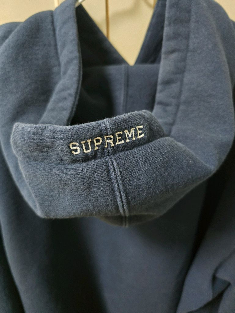 [XL] 25ss 슈프림 S 후드 네이비--2