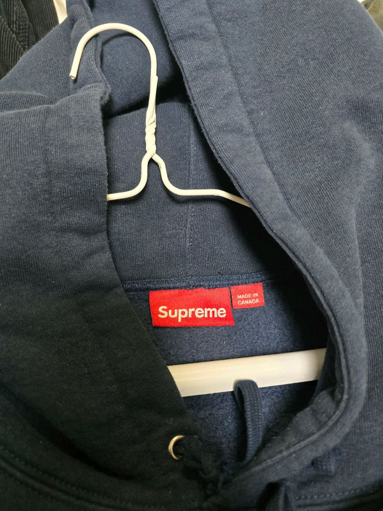 [XL] 25ss 슈프림 S 후드 네이비--4