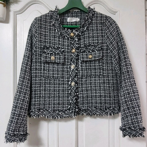 새상품 트위드 자켓 금장 버튼 봄 가을 자켓 블랙