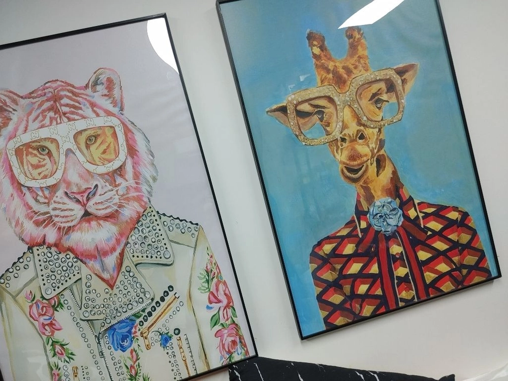 구찌 풍 기린그림 호랑이그림 그림 액자 인테리어 소품 이미지