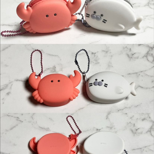 옐 크랩/ 물개 실리콘 동전 지갑 키링 새상품 이미지