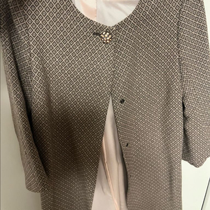 베네통 자가드 트위드 패턴 코트 38사이즈