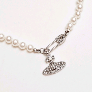 비비안웨스트우드 클립 진주 목걸이