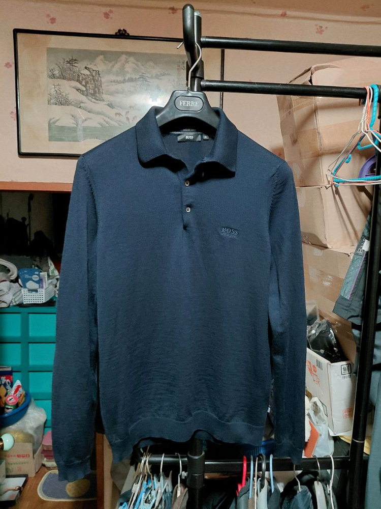 [휴고보스]BANET 메리노울100 긴팔 폴로 니트M(95~100)--2