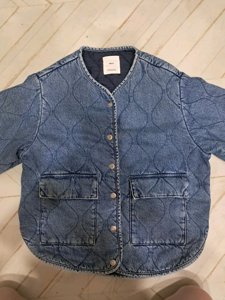 MNG 데님 오버핏 퀼팅자켓 S 55~66 가능--0