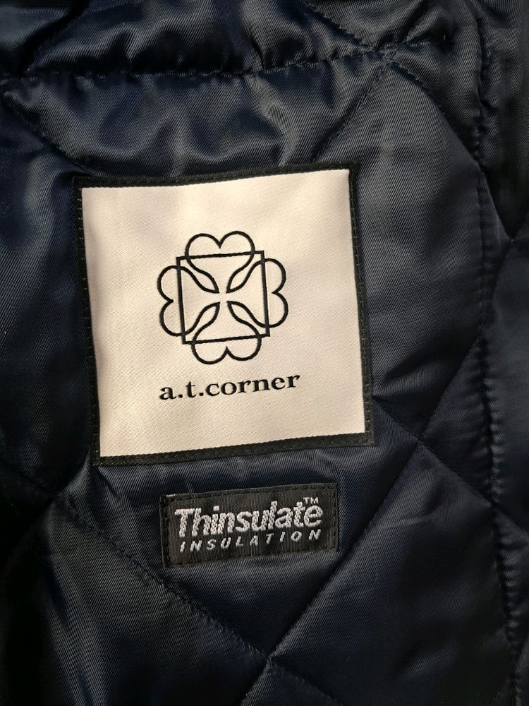 A.T.CORNER 퀼팅 자켓 다크 네이비--4