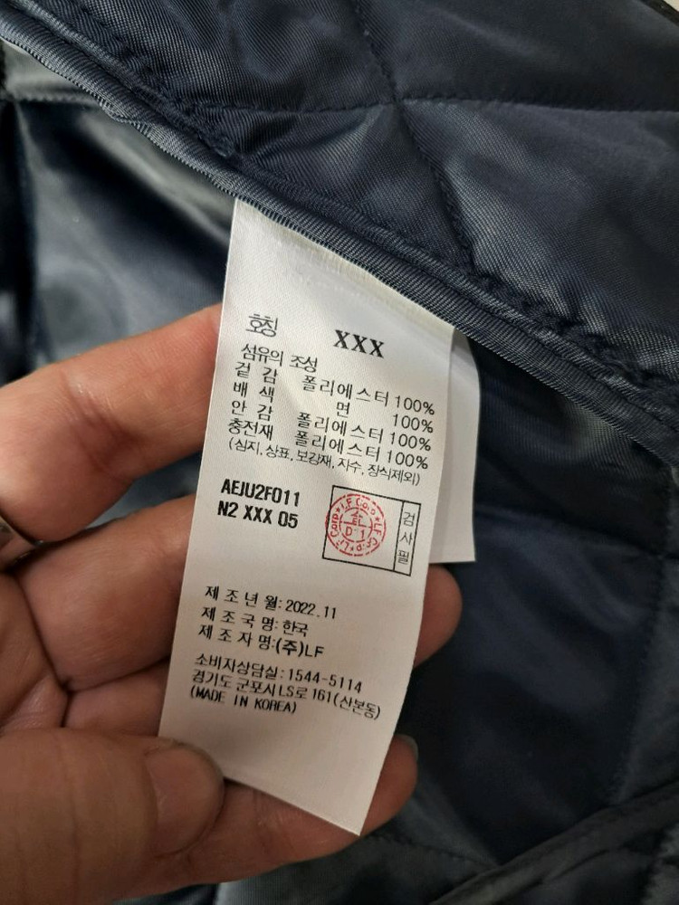 A.T.CORNER 퀼팅 자켓 다크 네이비--5